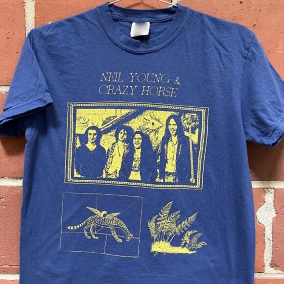 Neil Young & Crazy Horse Navy T-Shirt - Picture 1 of 1